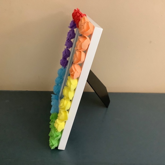 8”x10” multi colored rainbow real touch rosebud picture frame - Picture 3 of 6